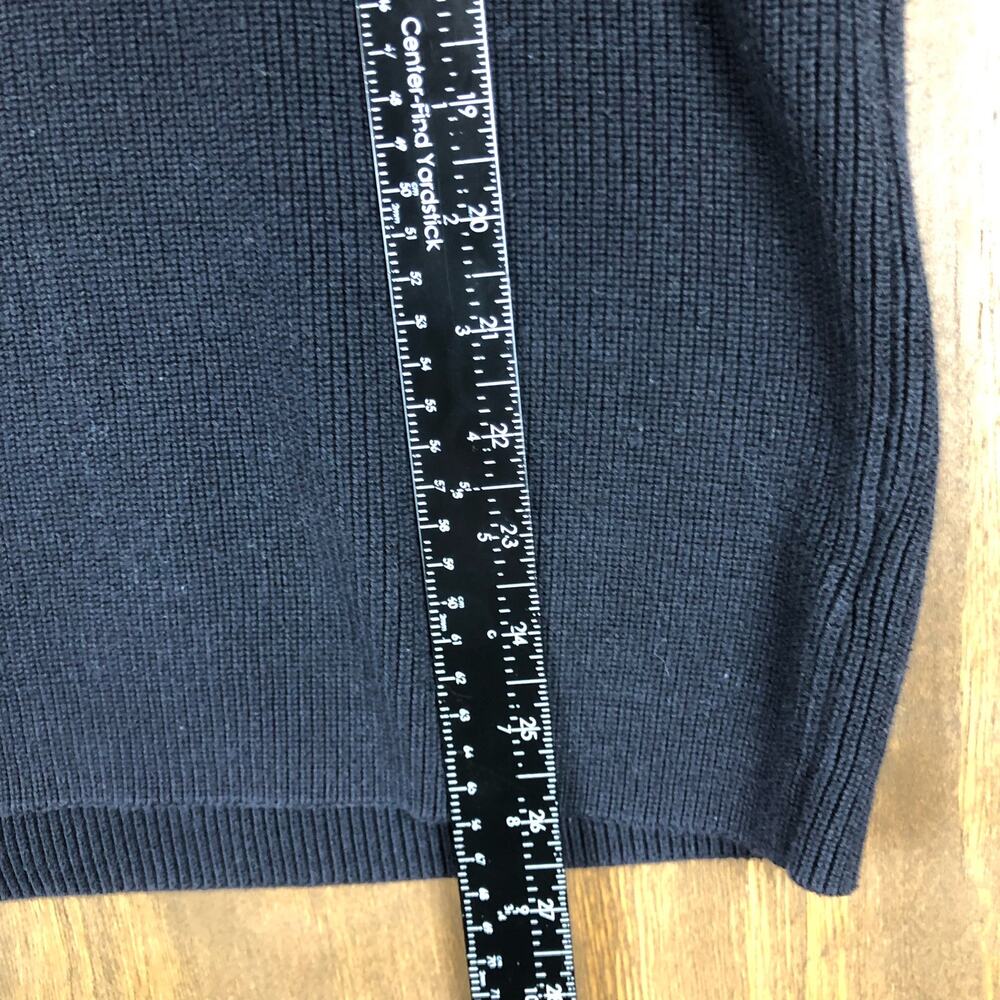 Calvin Klein Mens Sweater Black Knitted 1/4 Zip 100% Cotton Ribbed Large - Picture 8 of 12